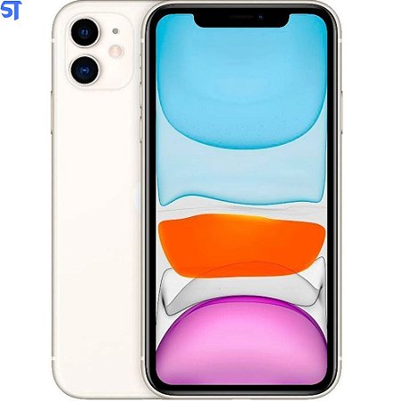 iPhone 11 Apple Branco 128GB- Câmera 12MP- Tela 6,1" Desbloqueado - MHDJ3BR/A ( VITRINE )  Bom Estado