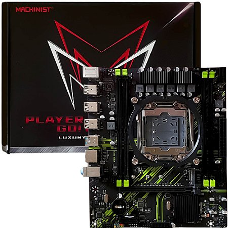 Placa Mãe X99 PR9 LGA 2011 Intel Xeon V3 V4 com Slot NVME, SATA, M.2, DDR4, USB 3.0