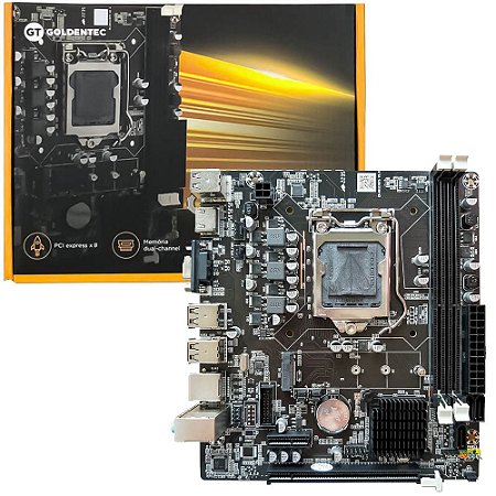 Placa Mãe Soquete 1155 H61 DDR3, Com Slot Para SSD M2, PCi Express e HDMI Goldentec, GT-H61 M.2, Rede Gigabit