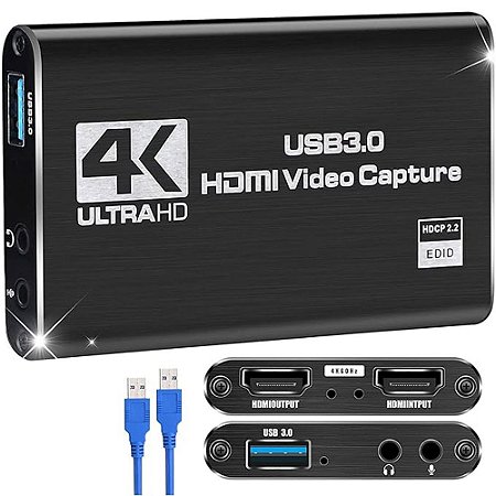 Placa de Captura de Vídeo 4k 60fps HDTV HDMI USB 3.0 - A-08-01