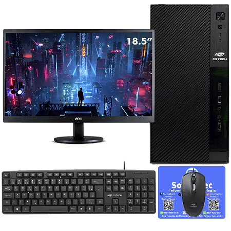 Computador Core I3 | 6 / 7ª Geração | SSD 256GB | RAM 4 Gb DDR4 - Windows 10 + Monitor + Teclado e Mouse