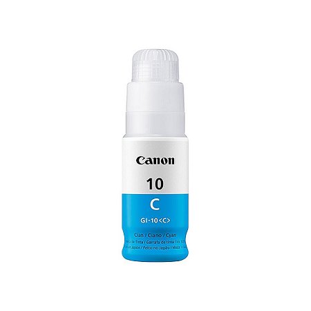 Garrafa de Tinta Canon GI 10C Ciano 7.700 Paginas Para Mega Tank G6010 G7010