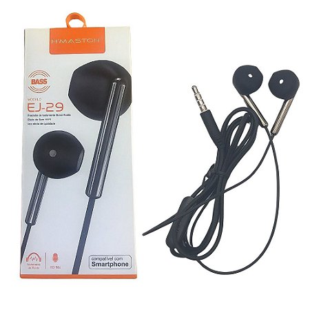 Fone De Ouvido Stereo Com Microfone H'maston Ej-29 Preto
