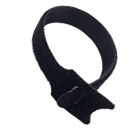 Fita Organizadora De Fios E Cabos 2cmX20cm Com Velcro Preto BrCabo