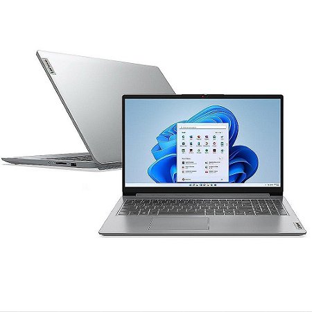 Notebook Lenovo ideaPad 1i Intel Core i5 1235U, 8GB 512GB SSD, Tela de 15,6", Cloud Grey - 82VY000QBR