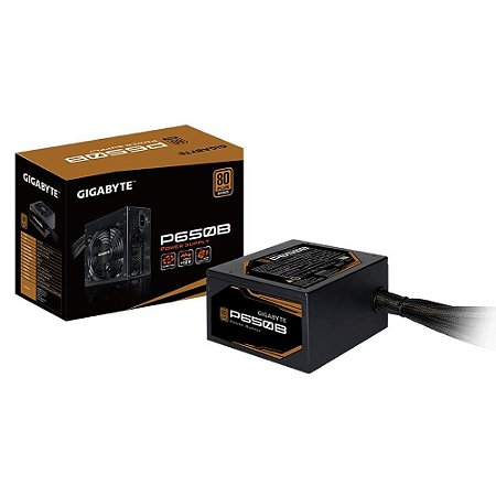 Fonte ATX Gamer Gigabyte P650B 650W, 80 Plus Bronze, PFC Ativo, GP-P650B/BR
