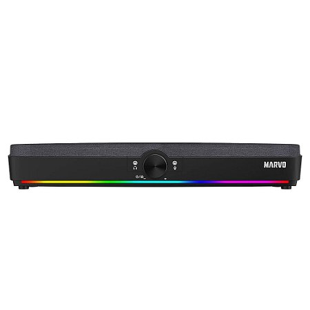Caixa de Som Marvo SG-286, RGB, USB 2.0, Bluetooth, 5W, Preta