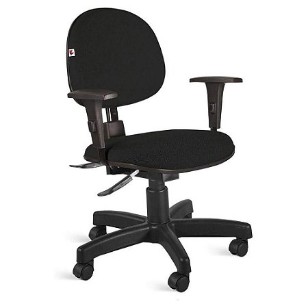 Cadeira Executiva Ergonômica-1910 Backsystem NR17 da ABNT Com Regulagem de Braço, Vinil Preto