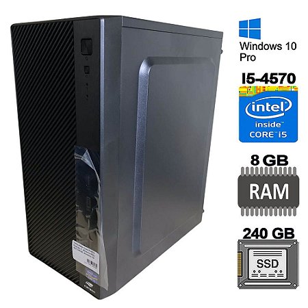 Computador Core i5 4570 4ª Geração, 8GB Memória RAM, 240 GB SSD, Windows 10