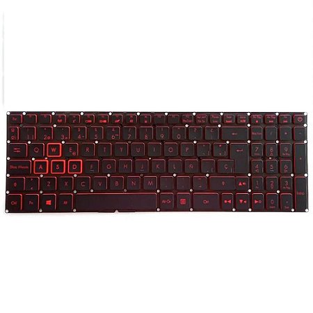 Teclado Para Notebook Compatível Com Acer Nitro AN515,AN517, Predator Ph315-53, PN, LG05P-N10BRL1, Preto ABNT2