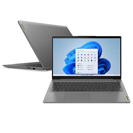 Notebook Lenovo ideapad 3i, Intel Core i3 1115G4, 8GB, 256GB SSD, Tela de 15,6", Cinza - 82MD0010BR