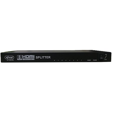Switch Splitter Distribuidor HDMI 8 Portas (1 Para 8 Portas de Saída HDMI), Conexões Para Multimídia KNUP - KP-SW100