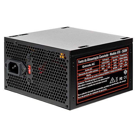 Fonte ATX 500W TGT Tomahawk T3, Preto, TGT-T2WK500-BK01