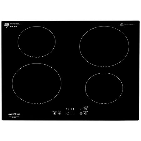Cooktop Fogão Por Indução Britânia 4 Bocas Preto BCT04P