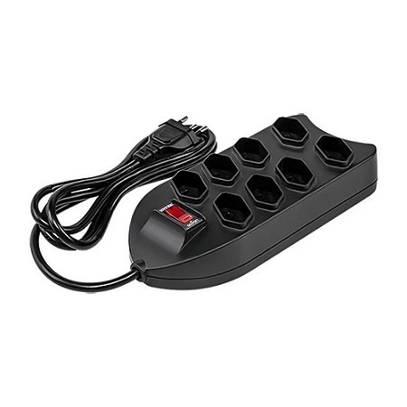 Filtro De Linha 8 Tomadas Protetor Epe 1008+ Intelbras 1,5m Preto