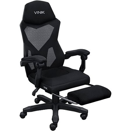 Cadeira Gamer Vinik Rocket, Com Ajuste de Altura e Inclinação, Suporta Peso Até 150Kg, Preta - CGR10PT