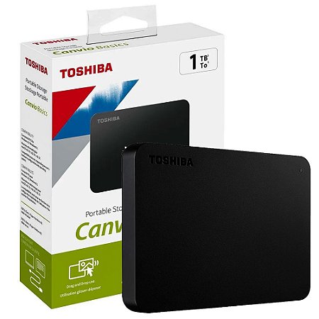 HD Externo 1TB Toshiba Canvio Basics USB 3.0 HDTB410XK3AA- Semi Novo
