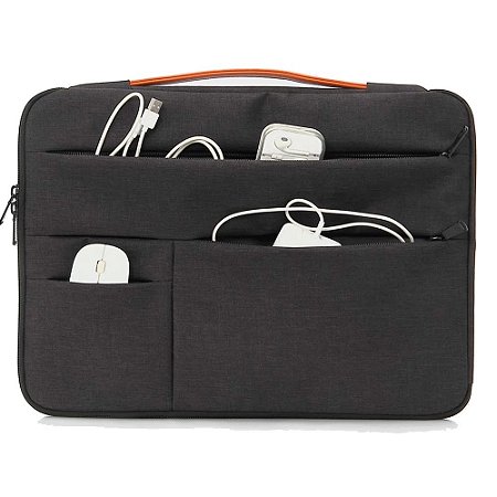 Case Para Notebook 15.6" Anti-Impacto Com Bolsos e Alça - Preto , GT 43231