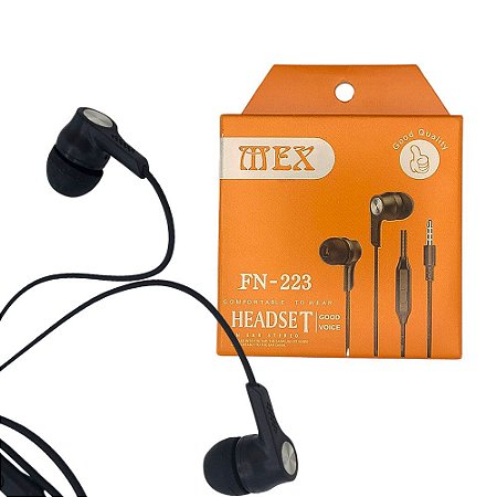 Fone de Ouvido Som Premium Com Microfone - MEX - FN-223- Preto