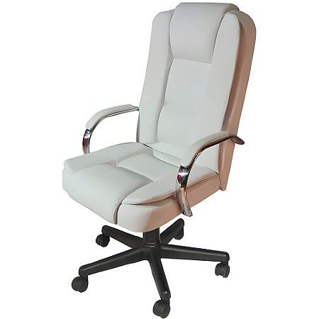 Cadeira Escritório Presidente Euro Branca Relax, 100% Nacional - ErgoDecor