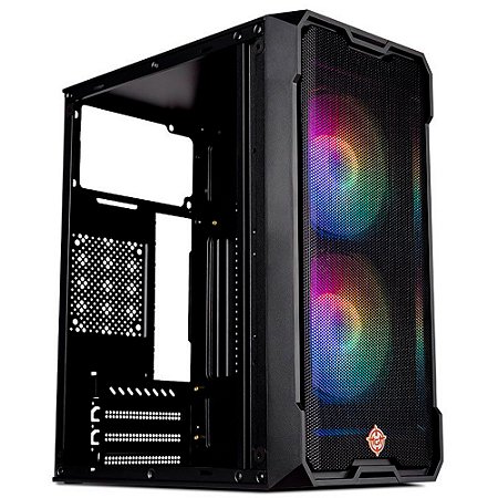 Gabinete Gamer TGT Jester, Mid-Tower, Lateral de Vidro, Com 2 Fans, Preto, TGT-JSR-BKGF01