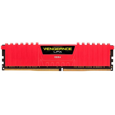 Memória RAM Desktop 8GB DDR4 2666MHz 1.20V PC4-21300 BANSHEE CORSAIR VENGEANCE LPX C14 Vermelho  - CMK8GX4M1A2400C14R