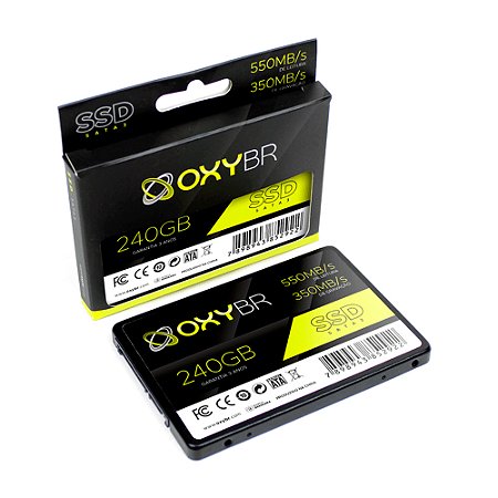 SSD 240GB OxyBR SATA3 Leitura: 550MB/s e Gravação: 450MB/s