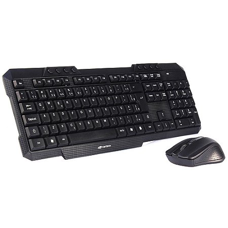 Kit Teclado e Mouse Wireless (Sem Fio) K-W10BK - C3Tech