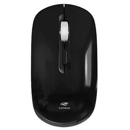 Mouse Sem Fio Recarregável M-W80BK 1600 DPI, C3Tech - Preto