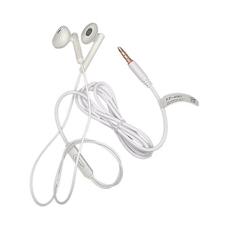 Fone de Ouvido Estéreo, Com Microfone e Isolamento de Ruído, KNUP - KP-490 - Branco