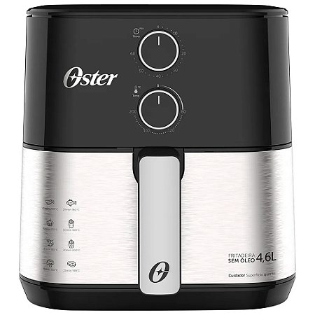 Fritadeira Elétrica Sem Óleo Oster Inox Compact 4,6 Litros- OFRT520, 220V