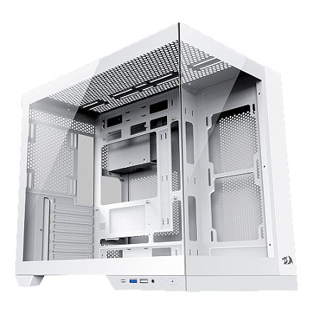 Gabinete Gamer Redragon Wideload Pro Mid Tower Lateral de Vidro Branco - CA-604W-PRO