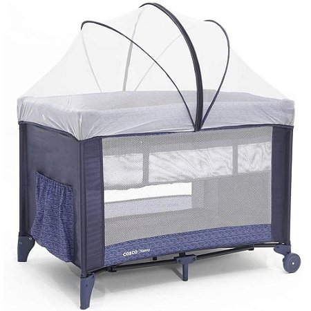Berço Portátil Cosco Nanny 2 Níveis de Altura - de 0 a 18kg, Azul Rajado