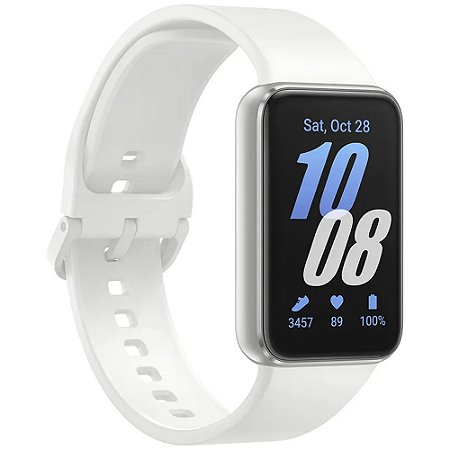 Smartwatch Samsung Galaxy Fit3 Display 1.6" Prata,  Pulseira Esportiva, Resistente À Água, Monitor Cardíaco