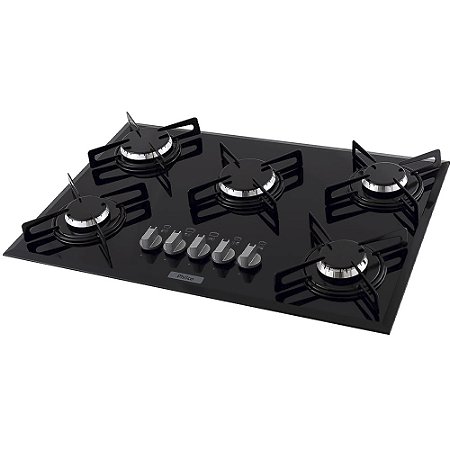 Cooktop Cook Chef 5, Com 5 Bocas, PHILCO, Tampo em Vidro Temperado 8mm, Preta, Grande