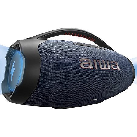 Caixa de Som Boombox Plus AIWA BBS-01-LBL , USB RGB, 200W RMS, IP66 Com Alça, 30h de Bateria, Bluetooth 5.3,TWS
