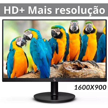 Monitor LED 20 Polegadas, 3Green, 75Hz, Widescreen, VESA, HDMI/VGA, Ajuste de Inclinação, Preto
