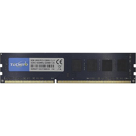 Memória RAM Desktop 8GB 1600MHz DDR3 DIMM 1.5V - TECMIYO