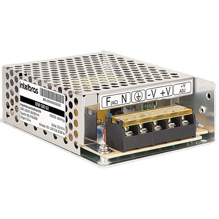 Fonte de Alimentação Colmeia 12,8V 3A Ajustavel 11,5 a 13,8 AC/DC, Bivolt, Intelbras, EFM 1203 G2