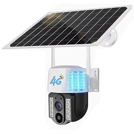 Câmera de Segurança IP Externa Com Paínel Solar, 8MP Full HD, 2.4GHz Wi-Fi, Detector de Movimento, Audio Biderecional