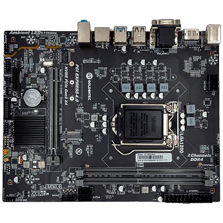 Placa Mãe Soquete 1200 H510 DDR4, Com Slot Para SSD M.2, PCI Express, HDMI e Rede Gigabit, Goldentec, S/Caixa