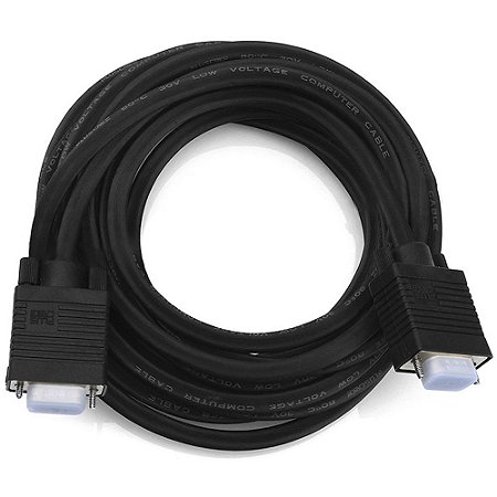 Cabo VGA x VGA 15 Metros, Com Filtro Anti Interferência, Plus Cable - PC-MON15001