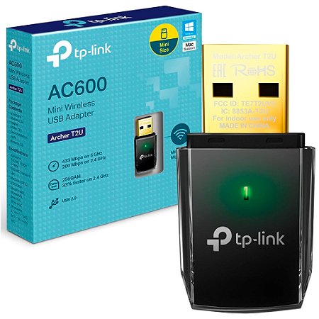 Mini Adaptador Wireless USB TP-Link AC600 Archer T2U