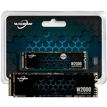 SSD M.2 NVME PCIe 3.0 Walram 512GB, Leitura 3.500Mb/s, Escrita 2.100Mb/s - W2000