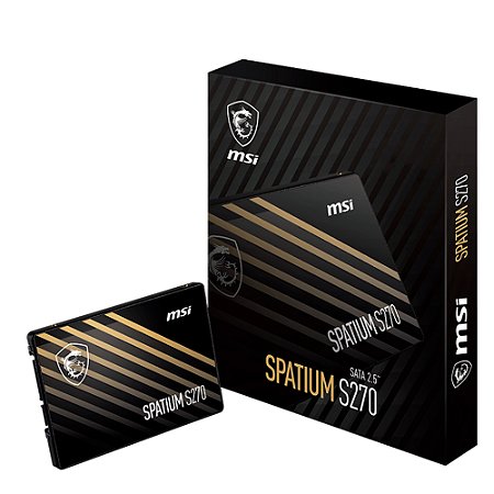 SSD MSI Spatium S270, 480GB, 2.5, Sata III 6GB/s, Leitura 500MB/s, Gravacao 450MB/s, SPATIUM-S270-480G