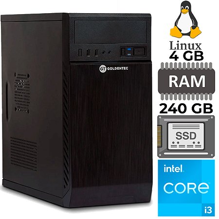 Computador Intel® Core™ I3 2120, Memória RAM 4GB, SSD 240GB, Linux