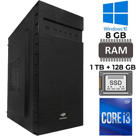 Computador Core i3 2120, SSD 128GB,SSD 1 TB, 8GB RAM,MT 32BK, Windows 10
