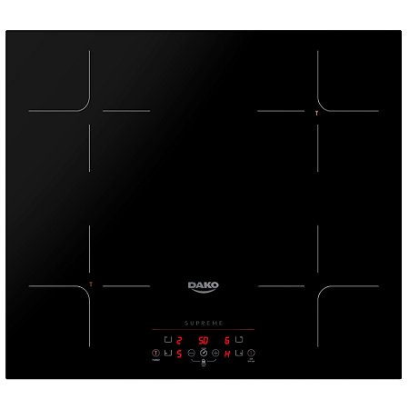 Fogão Cooktop de Indução 4 Bocas Preto com Trava de Segurança Dako Supreme 220V