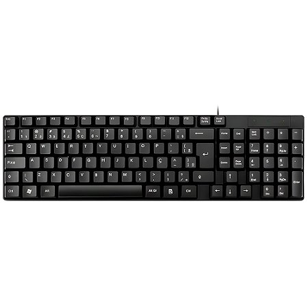 Teclado USB Básico Slim Laser PT TC193BU, Cabo 1.2 Metros, Multilaser, TC193BU