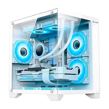 Gabinete Gamer Aquario Branco GB1791 Hayom, Com 4 Fans RGB, Micro-ATX